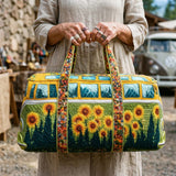 Bolsa de viaje acolchada – Autobús hippie con girasoles