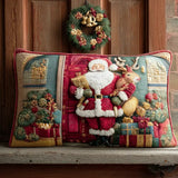 Funda de cojín acolchada - Acogedora bienvenida del Papá Noel