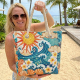 Bolsa de playa acolchada – Brillo dorado – L y XL
